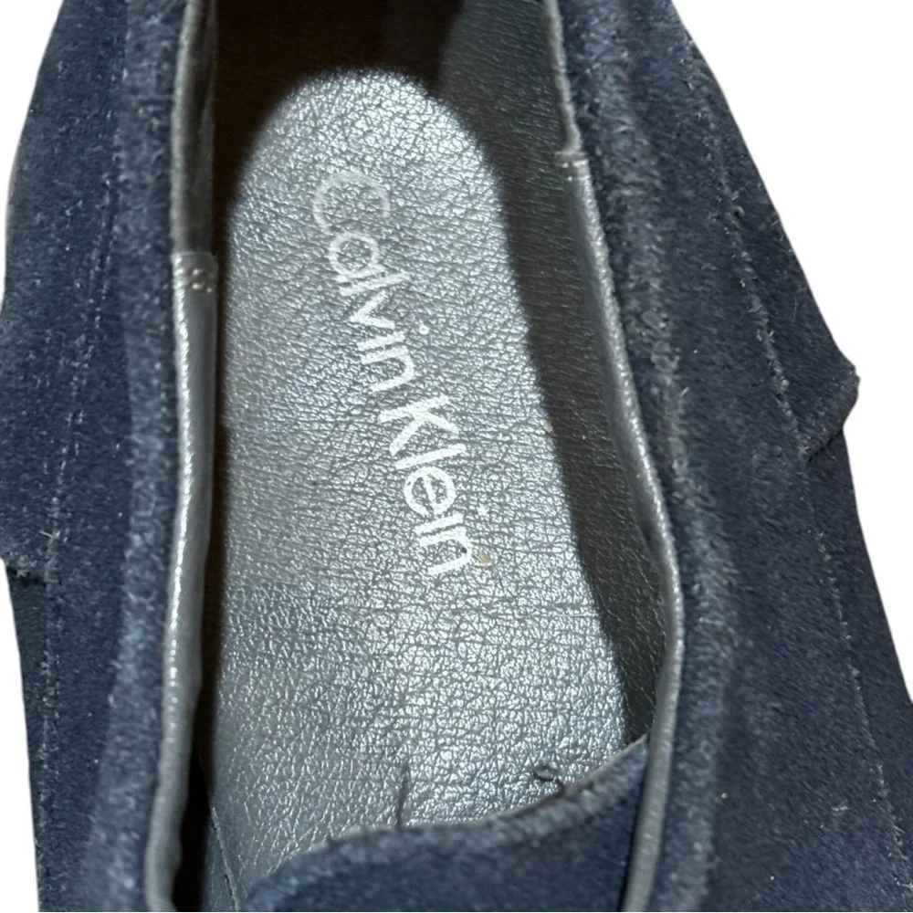 Calvin Klein Blue Suede Oxfords
